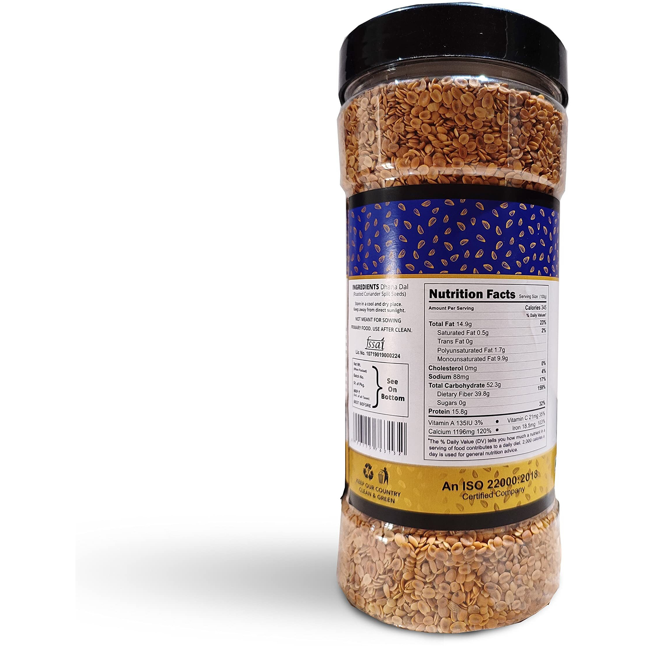 ANNAM Natural Premium Roasted Dhana Dal | Salty Coriander Seeds | Dhana Dal | Coriander Split Roasted Seeds - 200gm