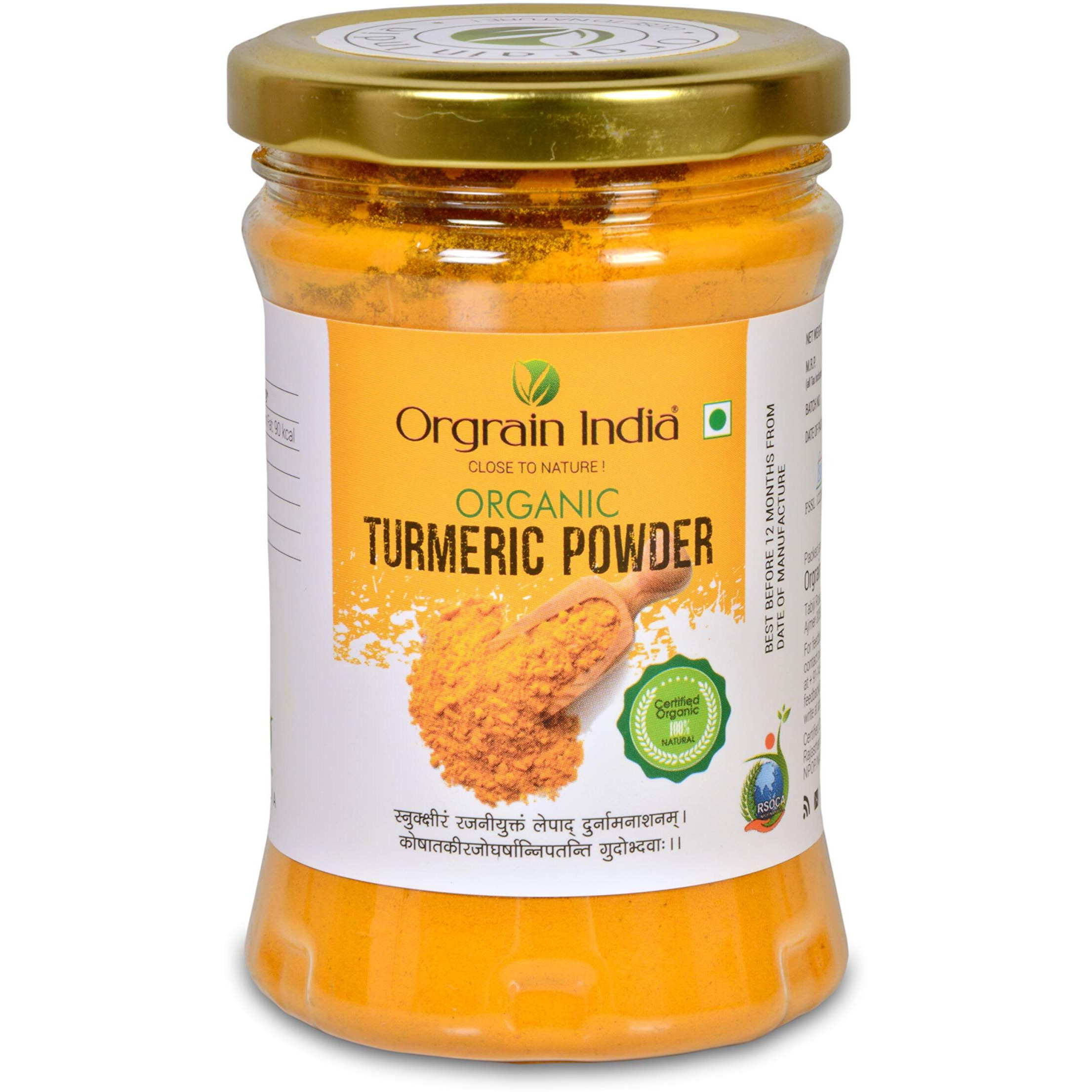 Orgrain India Organic Turmeric Powder, 150g with high Curcumin Content | Immunity Booster | Company-Owned Farmlands | Freshly Ground Haldi Powder | Lab Tested |