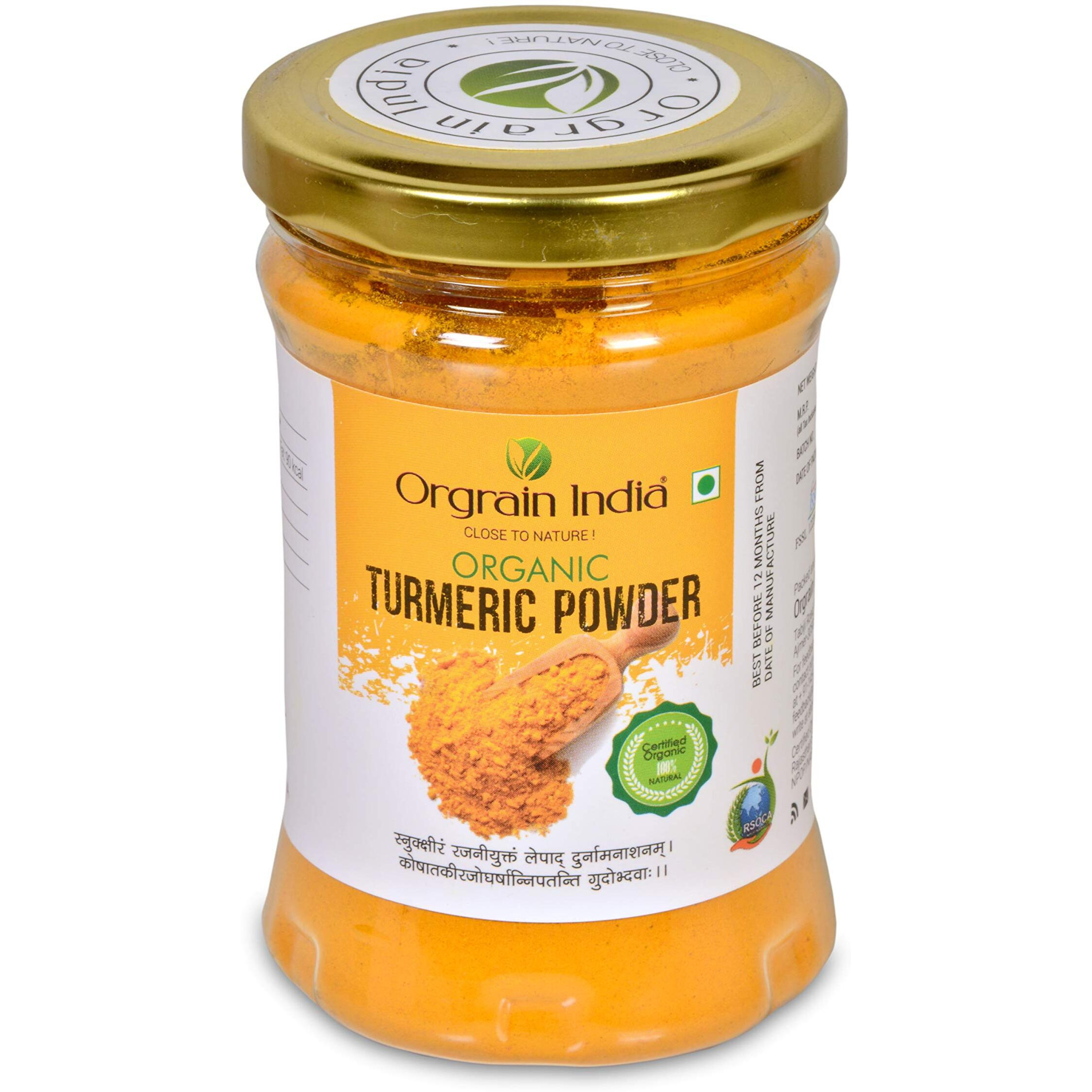 Orgrain India Organic Turmeric Powder, 150g with high Curcumin Content | Immunity Booster | Company-Owned Farmlands | Freshly Ground Haldi Powder | Lab Tested |