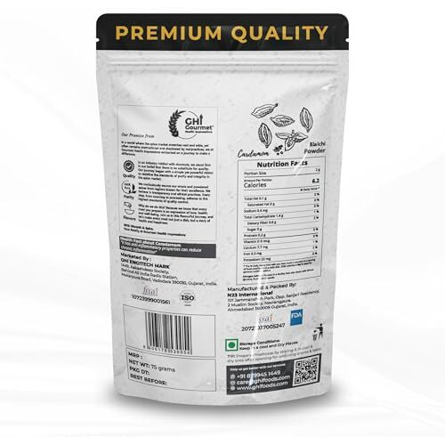 GOURMET HEALTH IMPRESSIONS Superior Grade Cardamom (Elaichi) Powder 75g - Intensely Aromatic, Finely Ground, Non-GMO - Ideal for Exquisite Flavoring | GHI Foods | GH Spices