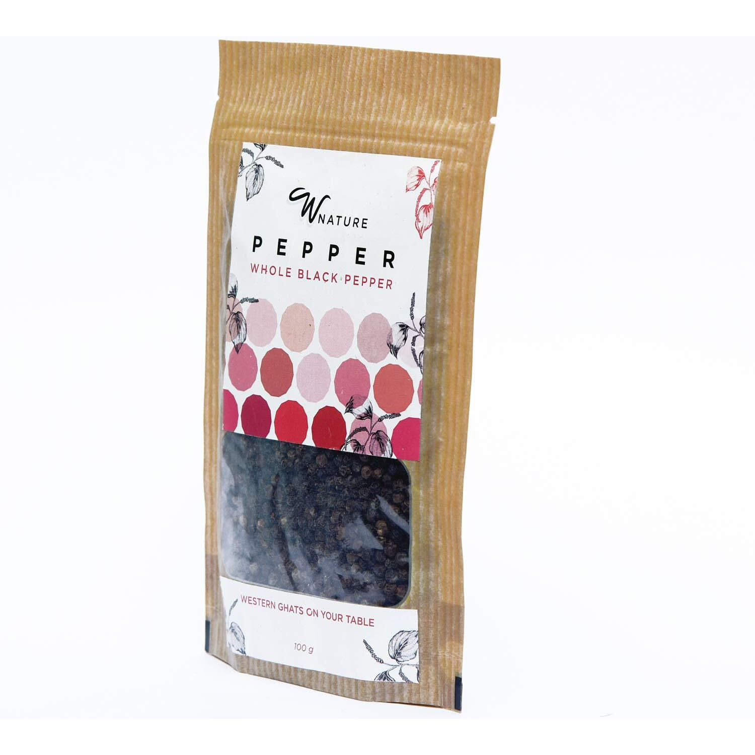 Wnature Organic Whole Black Pepper, 100 G - 100% Pure & Natural