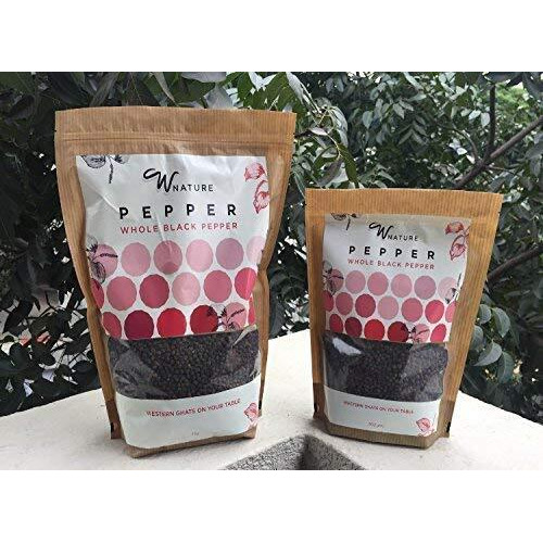 Wnature Organic Whole Black Pepper, 1 Kg - 100% Pure & Natural