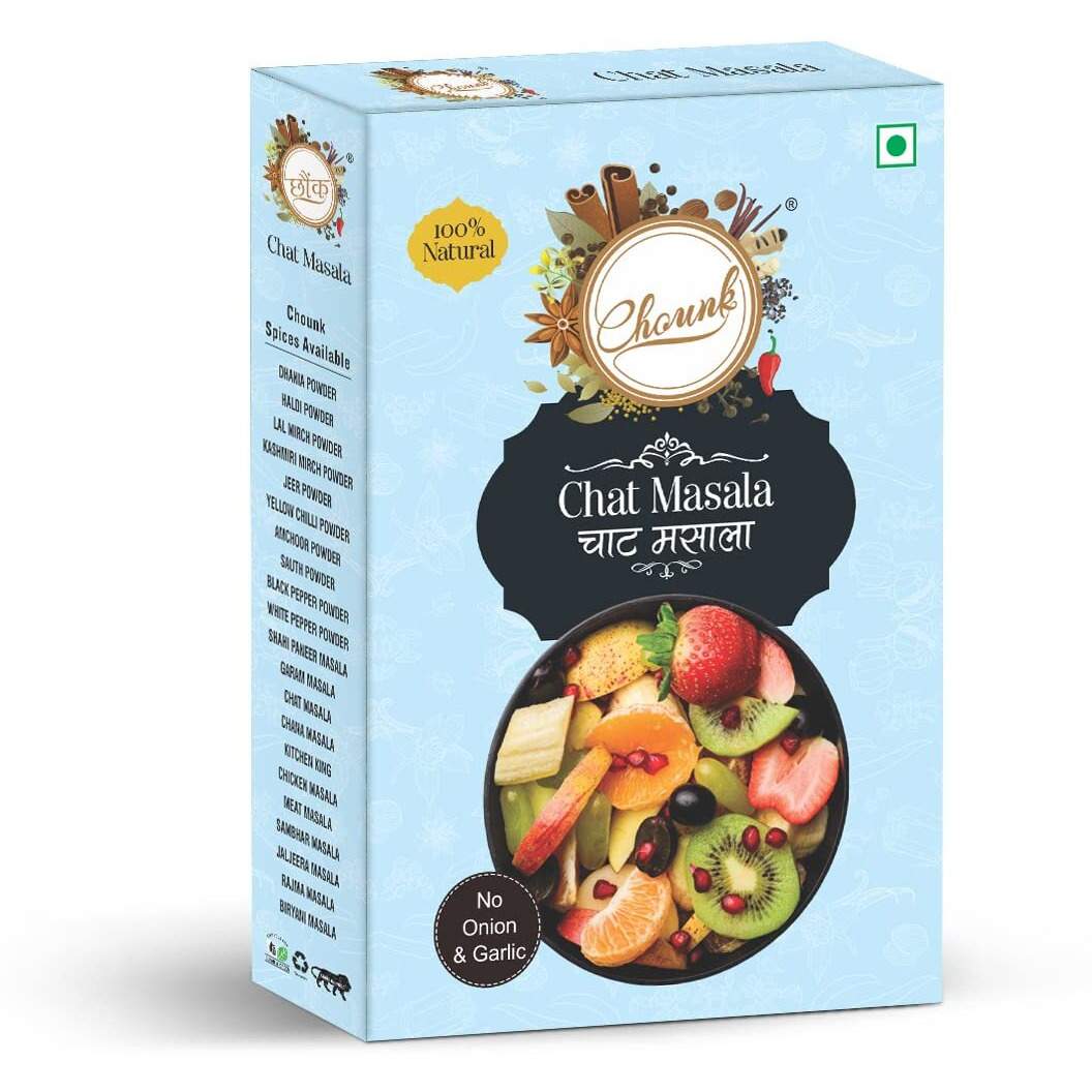 Chounk Chat Masala Powder 800g Blended Spices Used in Saute Veggies, Fruit Salads, Snacks Preservatives Free Chaat Masala Pack of 8 x100g