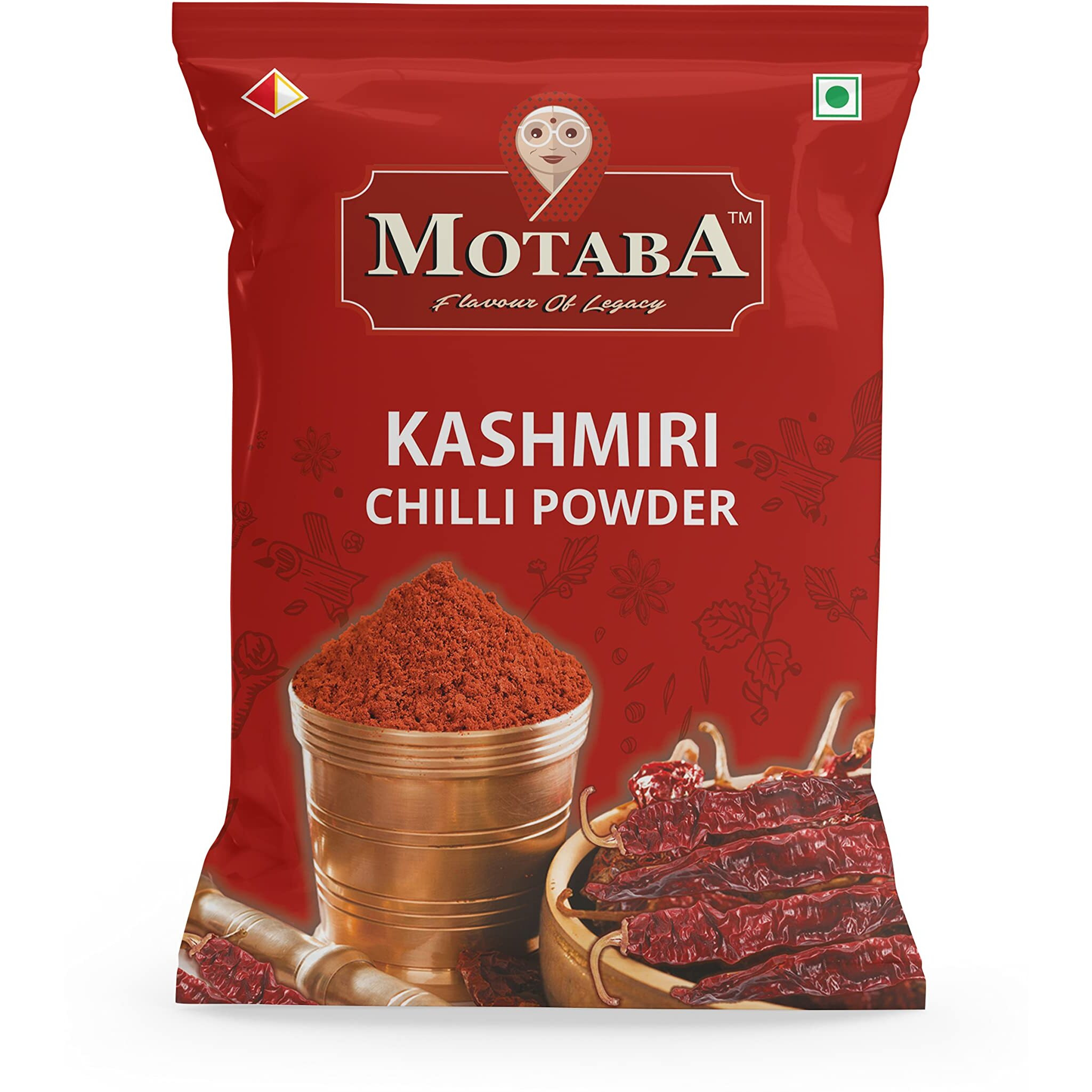 MOTABA Kashmiri Red Chilli Powder, 1KG /Lal Mirch | Healthy Spices | Natural Oils | Aromatic | Chilli Powder for Cooking | Turn Everything Delicious (1kg, Pack of 1)