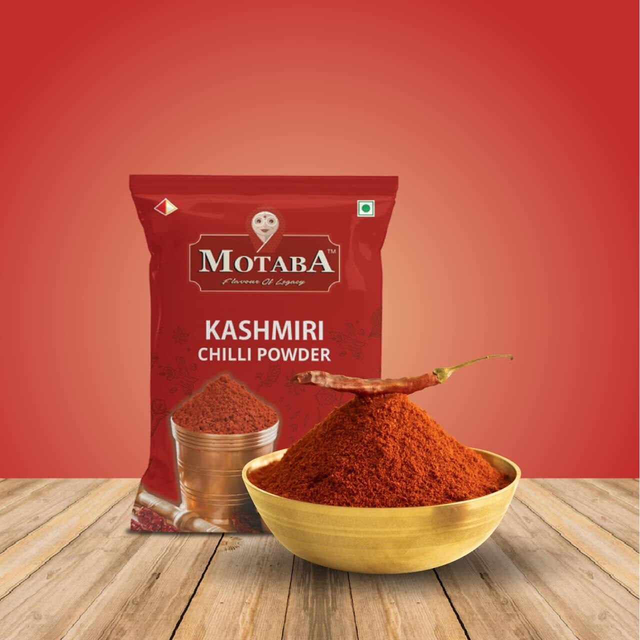 MOTABA Kashmiri Red Chilli Powder, 1KG /Lal Mirch | Healthy Spices | Natural Oils | Aromatic | Chilli Powder for Cooking | Turn Everything Delicious (1kg, Pack of 1)