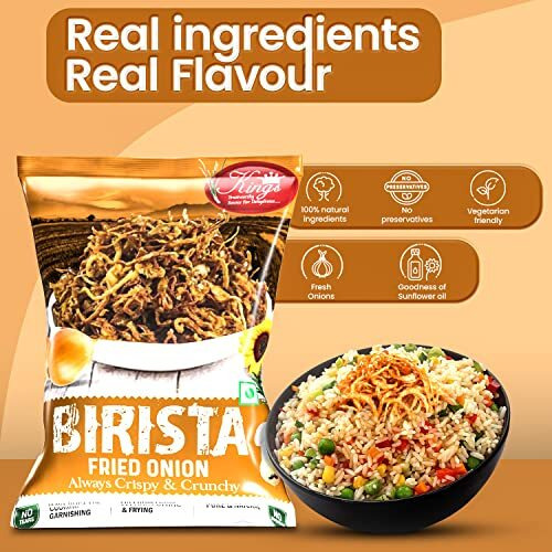 Kings Dehydrated Foods Birista Onion Fried With Sunflower Oil, 400 Gram