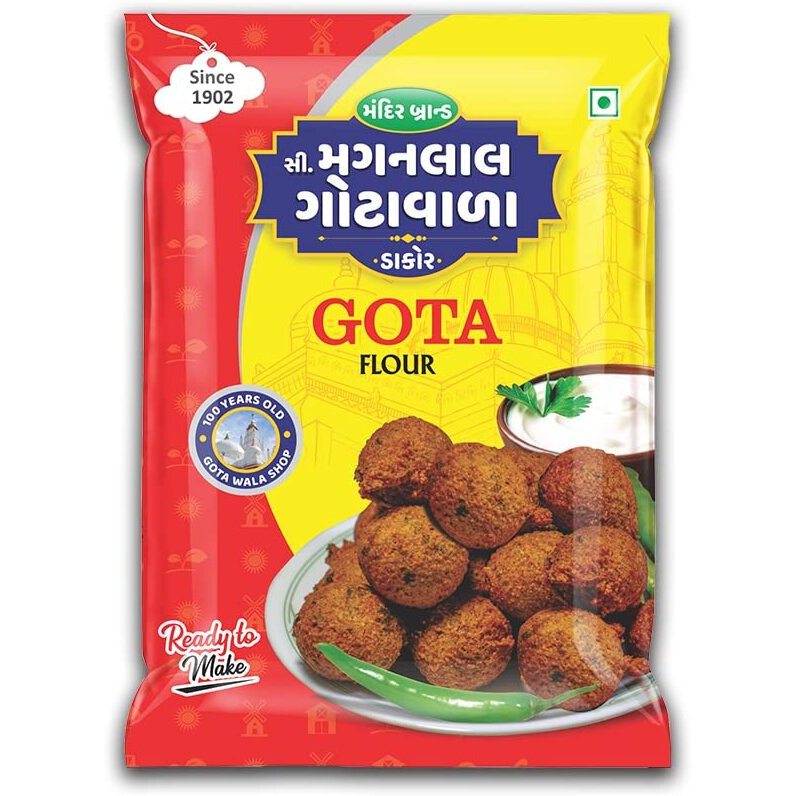 C.M. GOTAWALA Original C.Maganlal Gotawala Dakor Gota Flour Mix - Ready To Cook Gota Flour Mix- Gujarati Snack Food (400Gm) Pack Of 2