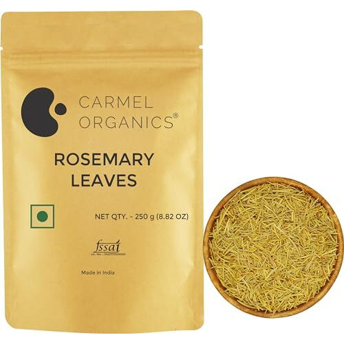 Rosemary Leaves Whole (250 g) | Used For Your Hair Growth, Herbal Tea, Seasoning,Flavoring And Cooking | Natural | By Carmel Organics | No Added Preservatives And Additives | Salvia Rosmarinus