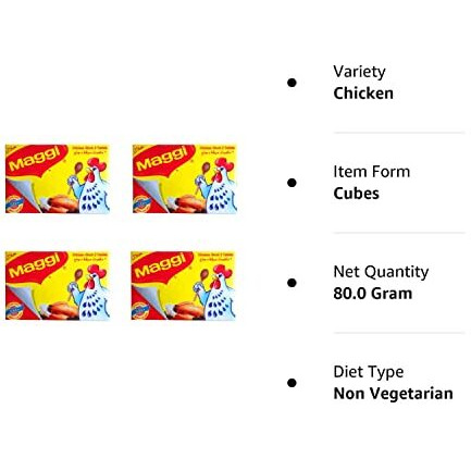 Maggi Chicken Cubes, 4 x 20g