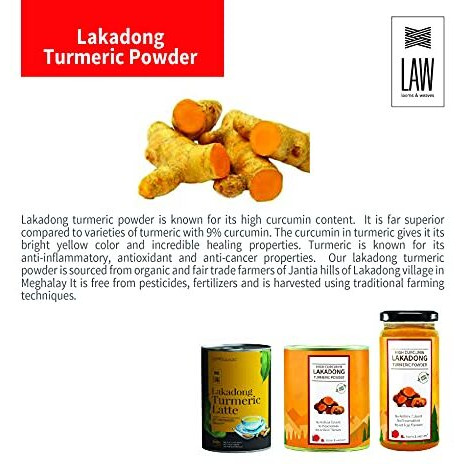 looms & weaves - High Curcumin Lakadong Turmeric Powder - Directly sourced from the organic farmers of Lakadong Village - East and West Jantia Hills of Meghalaya - 100 gm