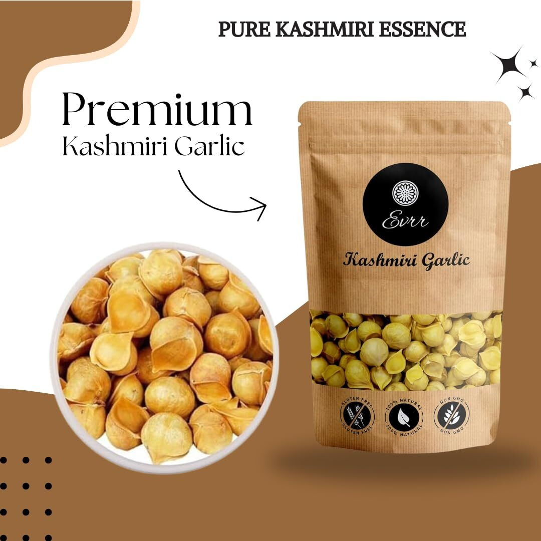 EVRR Kashmiri Garlic (Lehsun) 1kg, A Taste Of Himalayan Tradition, Premium Himalayan Single Clove Garlic For Strong Immunity & Diabetes (