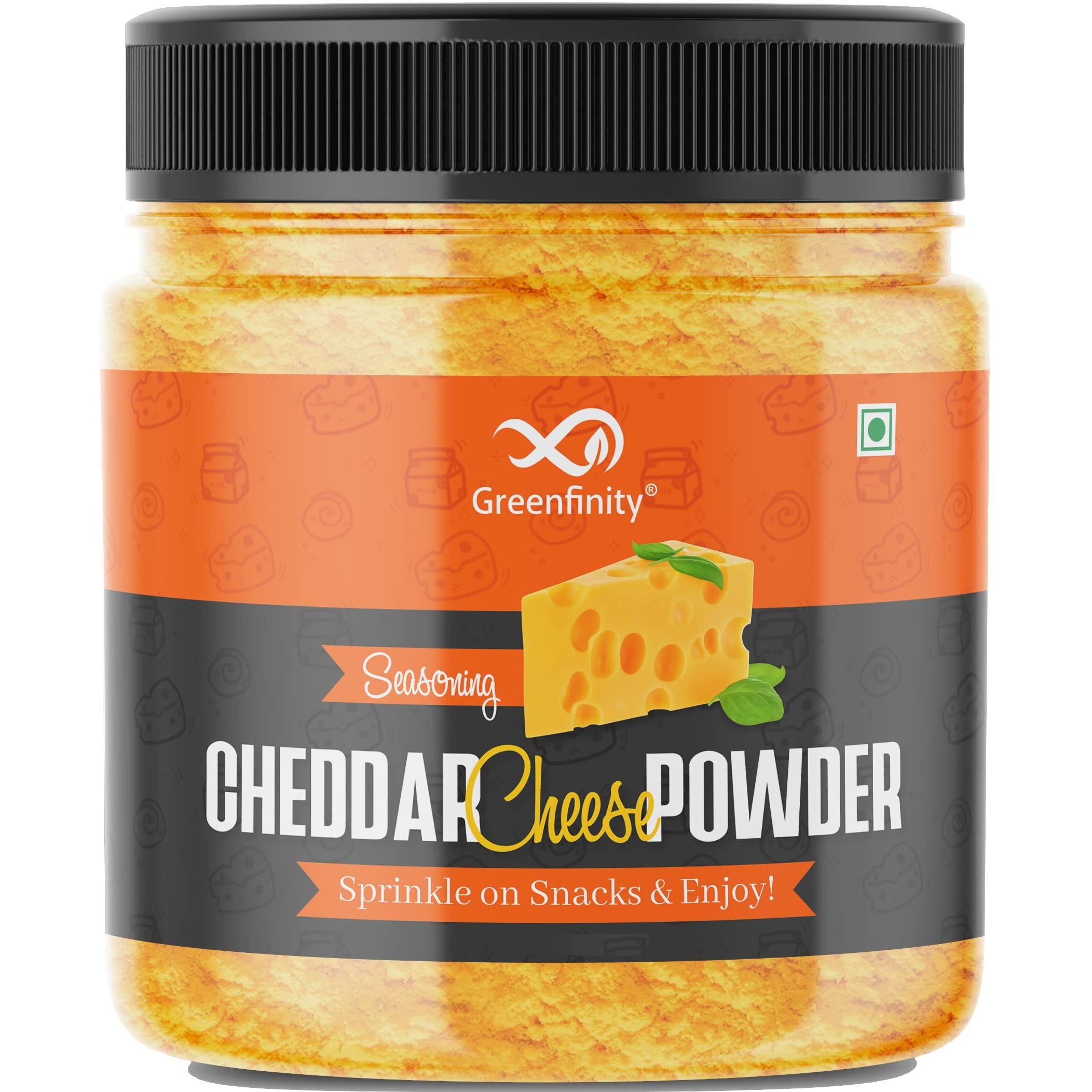 GreenFinity Cheddar Cheese Powder, 100g (Best for Make Delicious Cheese-Flavoured, Pop-Corn, Pizza, Pasta, French Fries etc)