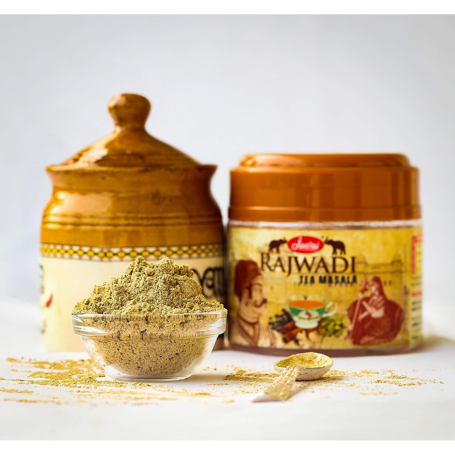 JAWAI Rajwadi Tea Masala | Chai Masala | Masala Tea | Spiced Tea | Immunity Booster | Helps in Cold & Cough | 100% Natural Spices |Made with Cardamom, Ginger, Black Pepper, Cinamom & Clove | (50 GMS)