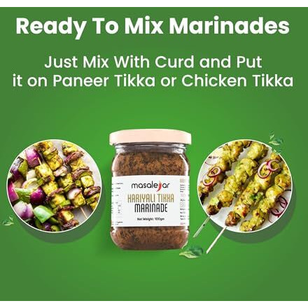 Masalejar Hariyali Tikka Marinade | Ready to Cook Spice Mix | Just Mix & Cook | Hariyali Tikka Masala | Chicken Masala | Paneer Masala (Pack of 1 X 100 Gram)