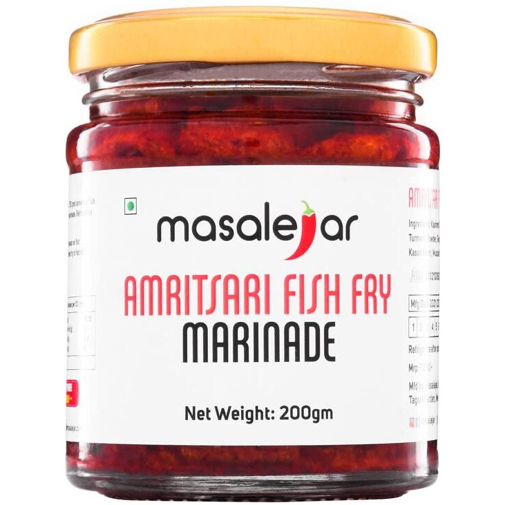 Masalejar Ready to Cook Amritsari Fish Fry Marinade Spice Mix 200 gm Serves 5-6| Fish Masala | Instant Fish Fry Masala Tikka Paste | Just Mix & Cook | Cholesterol Free | Trans Fat Free | No added colours