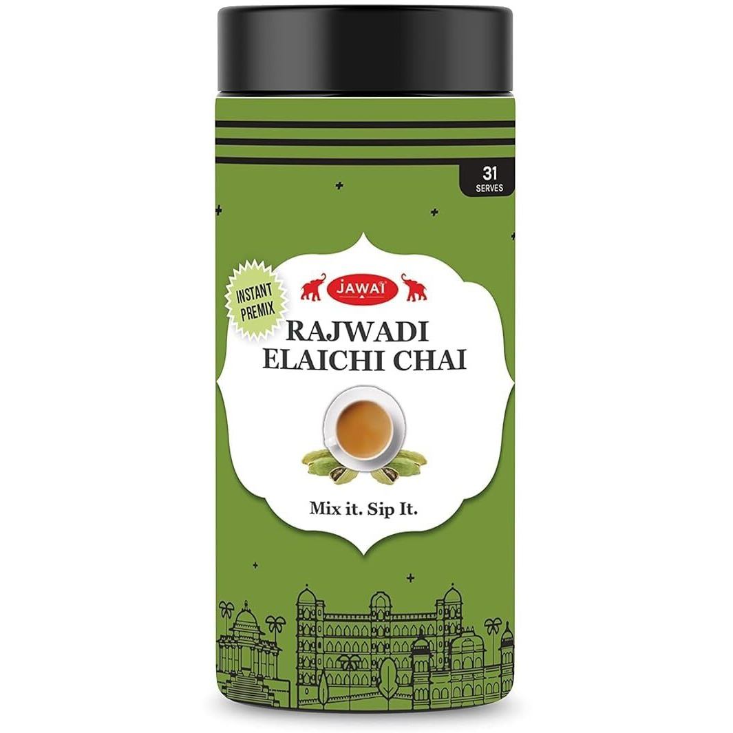 1 x JAWAI Instant Rajwadi Elaichi Chai Premix|Instant Cardamom Premix Tea | Just add Hot Water | Ready to Drink Elaichi Chai in 10 Seconds| Elaichi Flavor| Rajwadi Elaichi Tea| Instant Premix Tea| 31 Serves| (500 GMS)