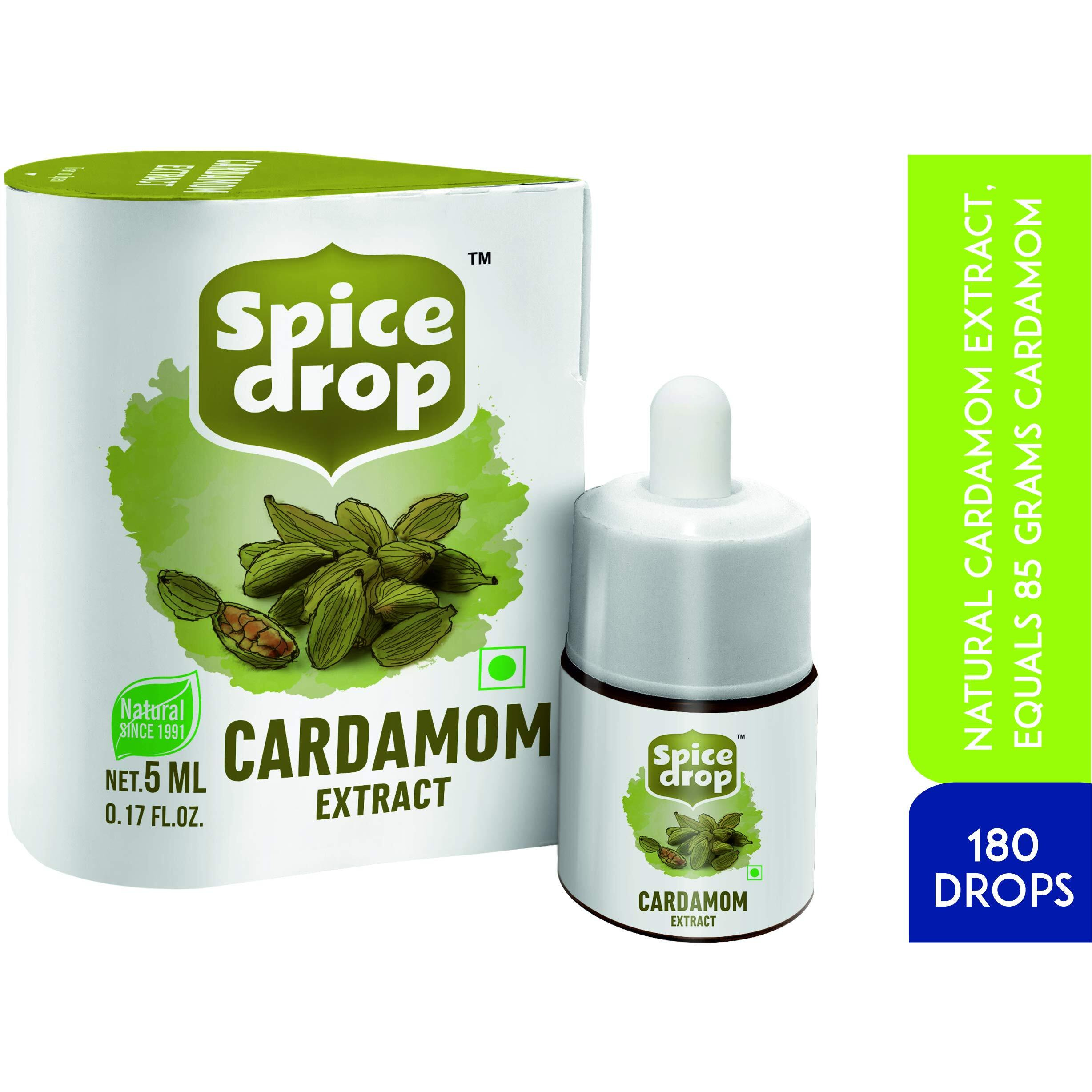 Spice Drop Royal Beverage Combo - Natural Extract of Kesar (Saffron) Milk Masala, Cardamom (Elaichi) & Chai (Tea) Masala -100% Natural Extracts - For Food, Beverages and Dessert - (2x5ml and 1 x20 ml)