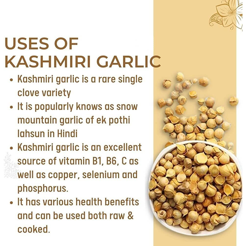 Indiana as offered by nature Himalayan Garlic/Kashmiri Lehsun Whole - Himalayan Single Clove Garlic For Strong Immunity & Diabetes (800Gm)