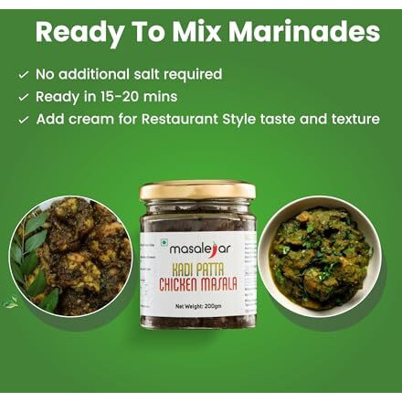 Masalejar Kadi Patta Chicken Masala | Ready to Cook Spice Mix | Chicken Masala | Kadi Patta | Just Mix & Cook | No MSG | (Pack of 1X200gm)