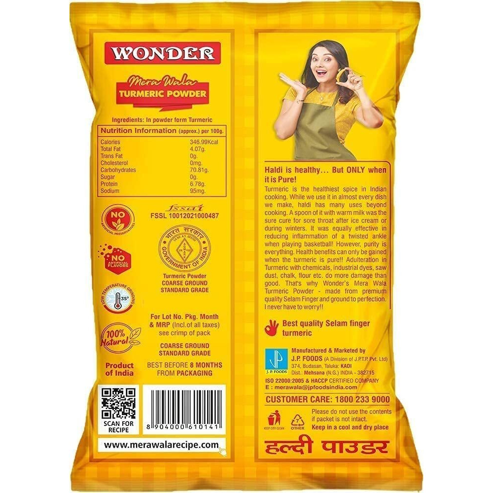 Wonder Mera Wala Turmeric (Haldi) Powder Pure and Natural (1kg) / Selam Haldi Powder/No Artificial Flavour Added