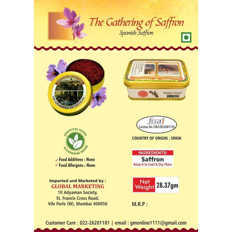 The Gathering of Saffron Spanish Imported Pure Kesar (28.37Gm), Saffron