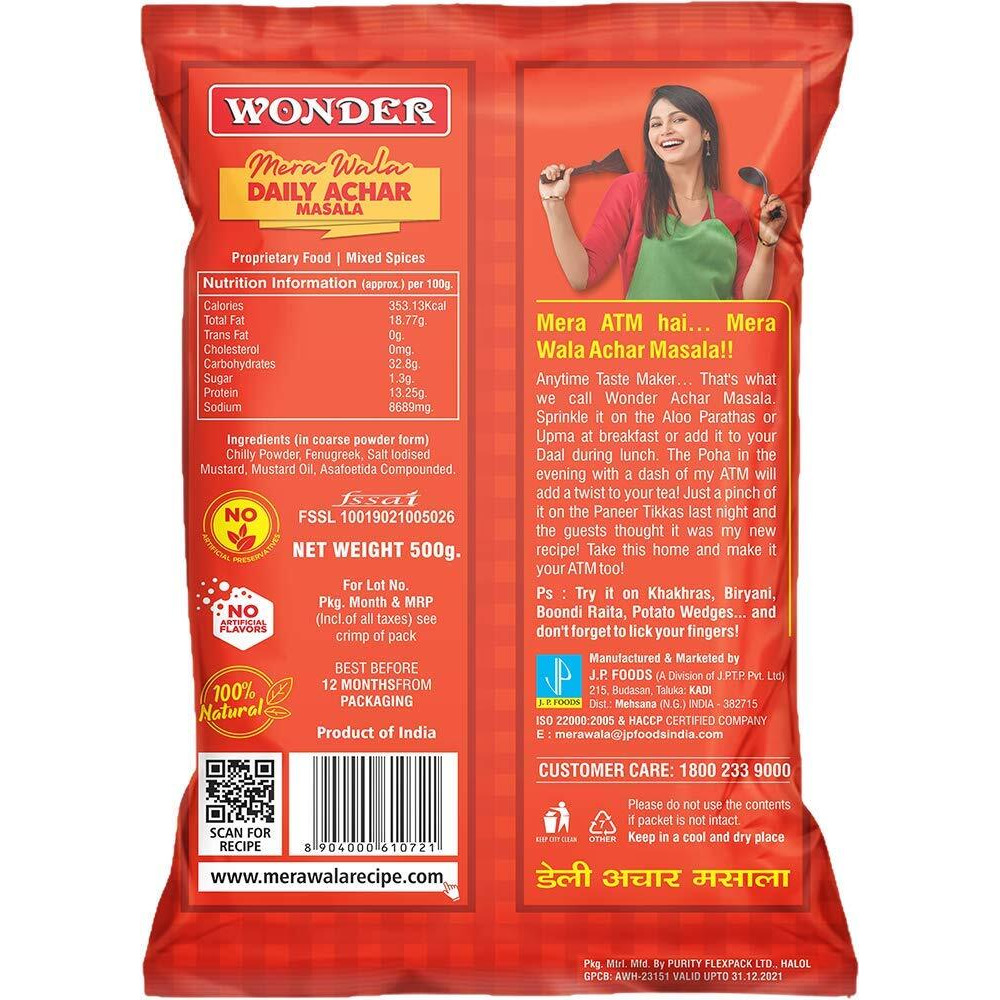 Wonder Mera Wala Daily Achar Masala Powder (500g), Pickle Masala, Mango Pickle Masala Powder