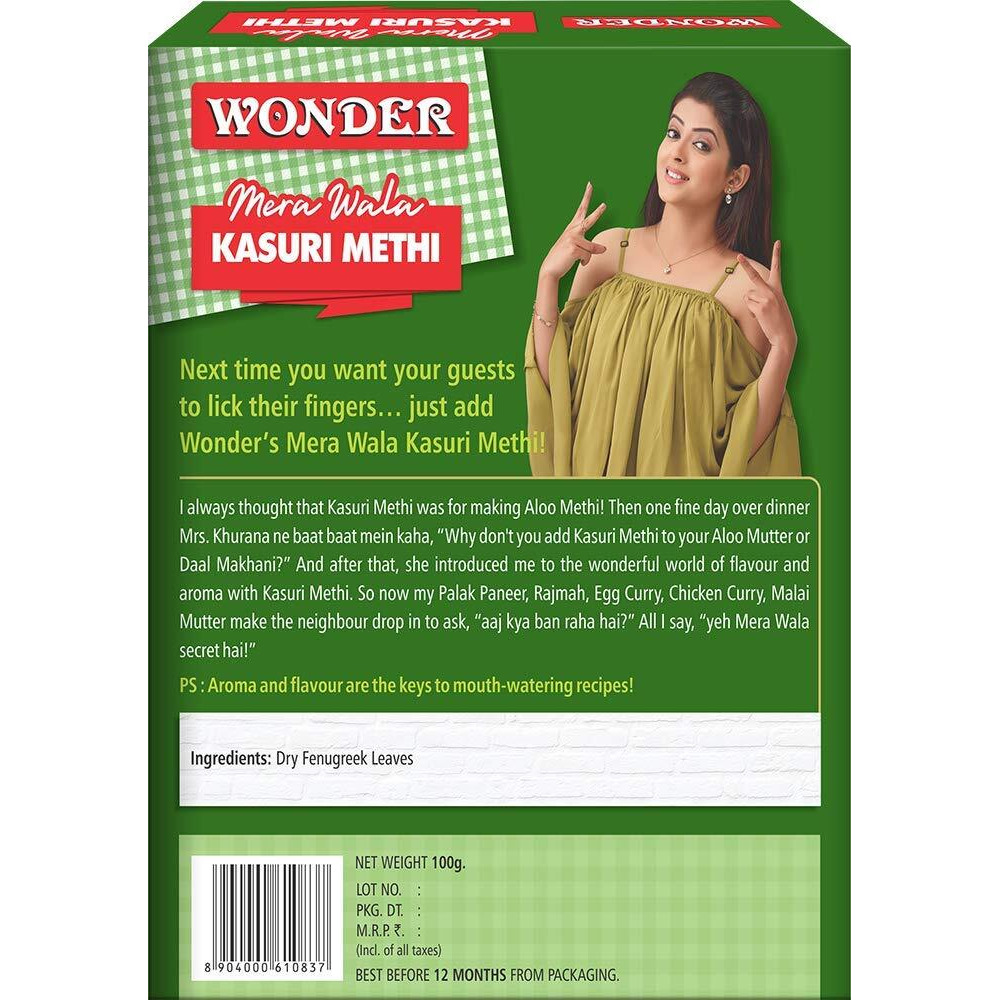 WONDER Mera Wala Kasuri/Kasturi Methi/Dried Fenugreek Leaves/Aromatic Kasuri Methi Leaves (100Gm)