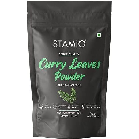 STAMIO Curry Leaves Powder 250 gm | Sun Dried Kadi Patta Leaf | Karuvepillai | Karibevu | In Pouch 8.82 oz