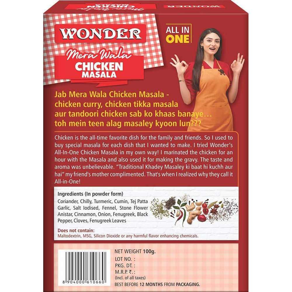 Wonder Mera Wala Chicken Masala Powder/Tandoori Masala Powder, (100G) / Blended Spice/No Artificial Flavour Added