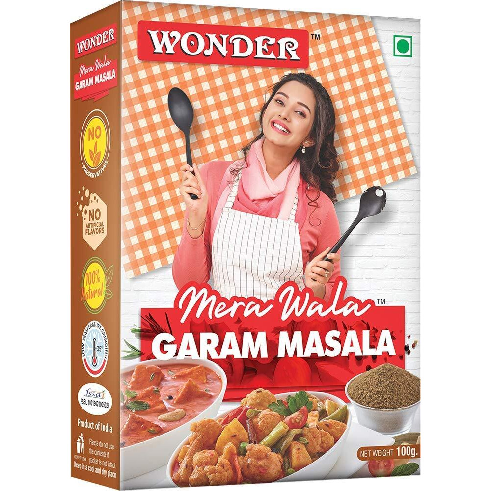 Wonder Mera Wala Garam Masala Powder, (100G) / Aromatic Blended Spices/for Delicious & Flavourful Cooking/No Artificial Flavour Added