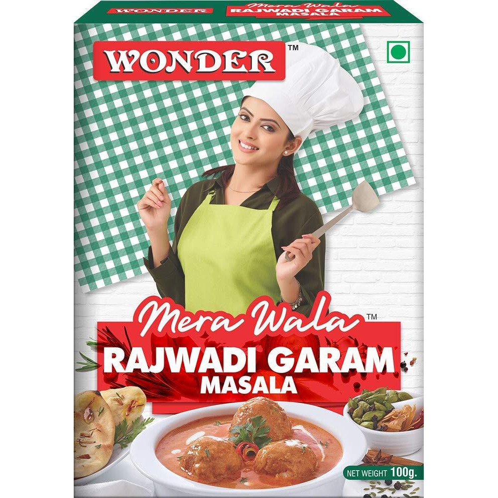 Wonder Mera Wala Rajawadi Garam Masala, (100G) / Exotic Blended Mixed Spices/for Delicious & Flavourful Cooking/No Artificial Flavour Added