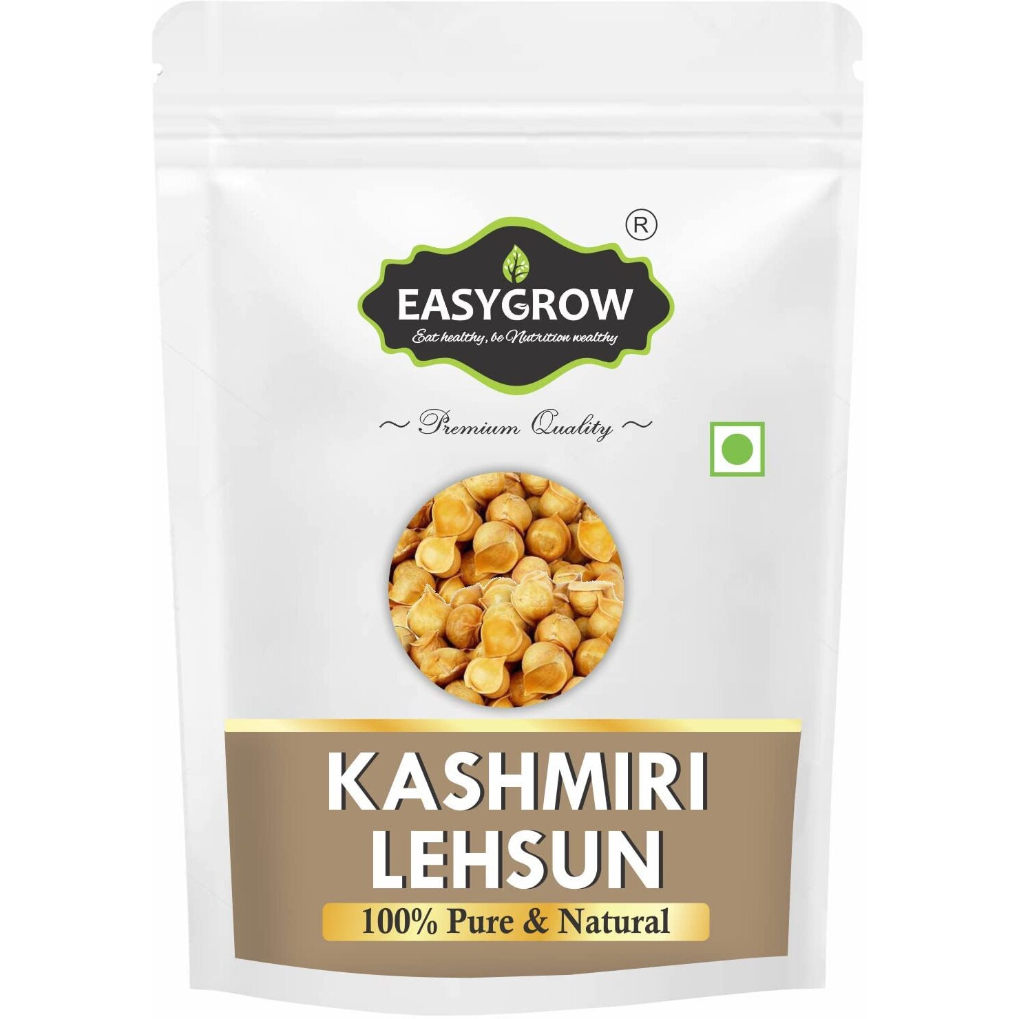 Easygrow Kashmiri Garlic Kashmiri Lehsun Single Clove - 100 GM - Fresh & Natural Snow Mountain Garlic (100GM)