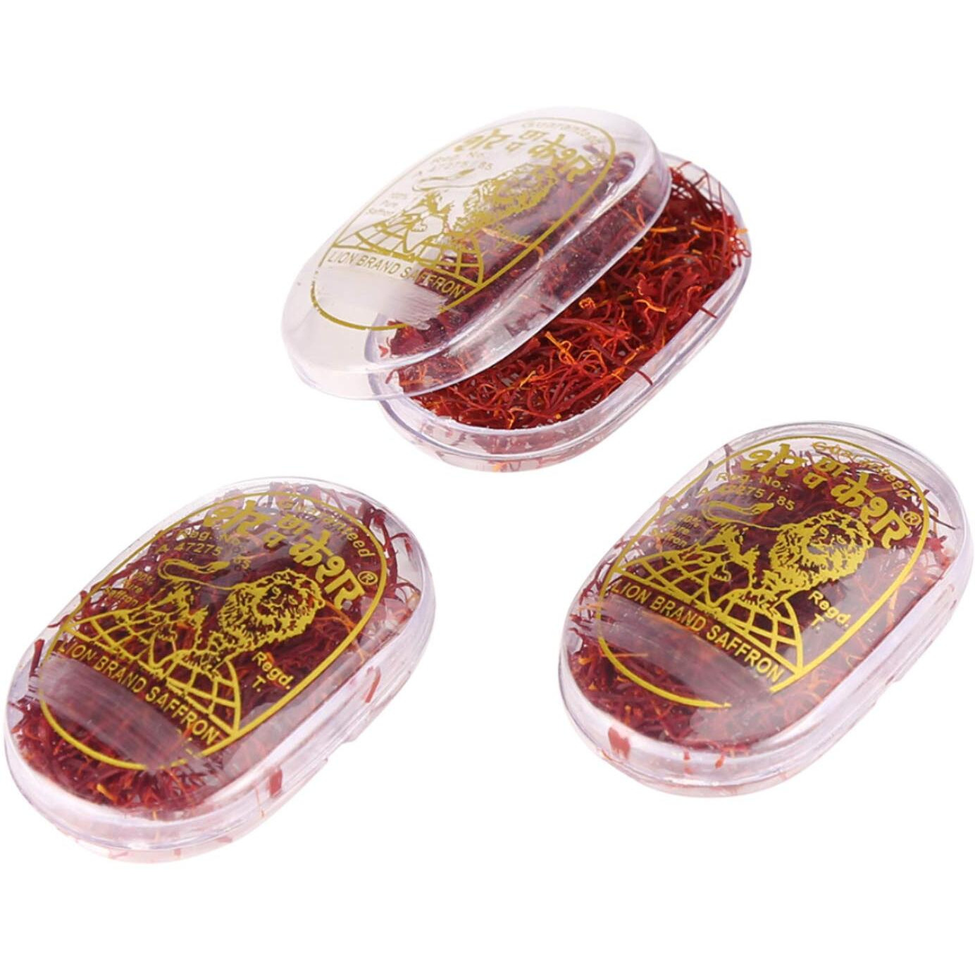 Lion Brand Saffron, 3g, Original Kashmiri Lacha Keshar/Kesar For Biryani, Tea, Pooja and Milk (VALUE PACK OF 3gm (3X1gram  3grams))