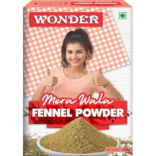 WONDER Mera Wala Fennel Powder, (100Gm) / Saunf/Sounf/Souff Powder, 100% Natural & Fresh Variyali Powder, No Artificial Flavour & Colour Added