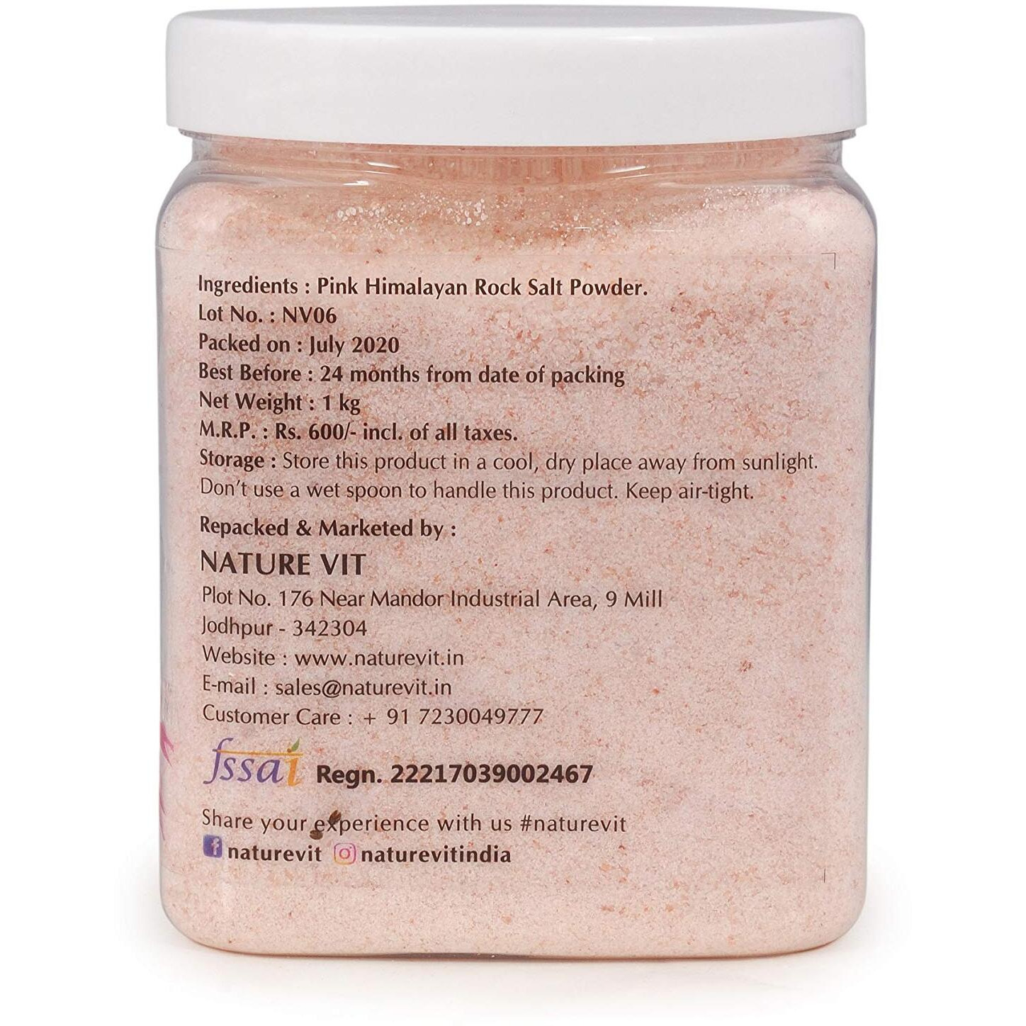 Nature Vit Himalayan Pink Salt Powder | Rock Salt | Himalayan Pink Salt Organic With 84 Trace Minerals | Pink Salt Himalayan 5Kg | Pure,Gourmet-Grade,Signature Quality