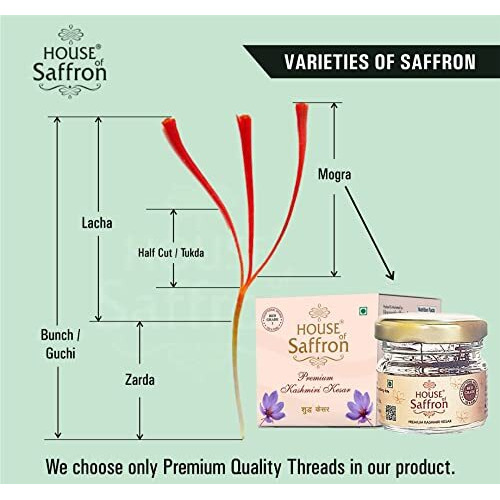 House of Saffron 1 gram Pure Kashmir Kesar | Certified Premium Saffron for Pregnant Women, Milk, Cooking, Fair Skin, Pooja | Grade A1+++ ISO Original Saffron/Kungumapoo/Kumkumapuvvu/Kesar- 1g