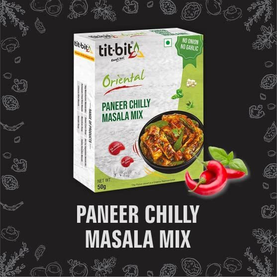 Tit-Bit Paneer Chilli | Paneer Chilli Masala | Paneer Chilli Mix - Pack of 5 (250g)