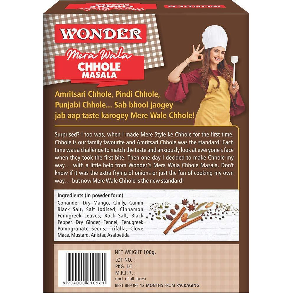 Wonder Mera Wala Chhole Masala,(100G)/ Chhole Chana Masala/No Artificial Flavour Added