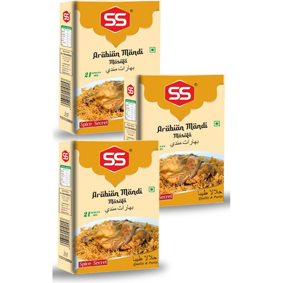 SS Masalas Arabian mandi masala 300g. Ready mix blended spices for delicious Arabic rice recipes (100g pack of 3)