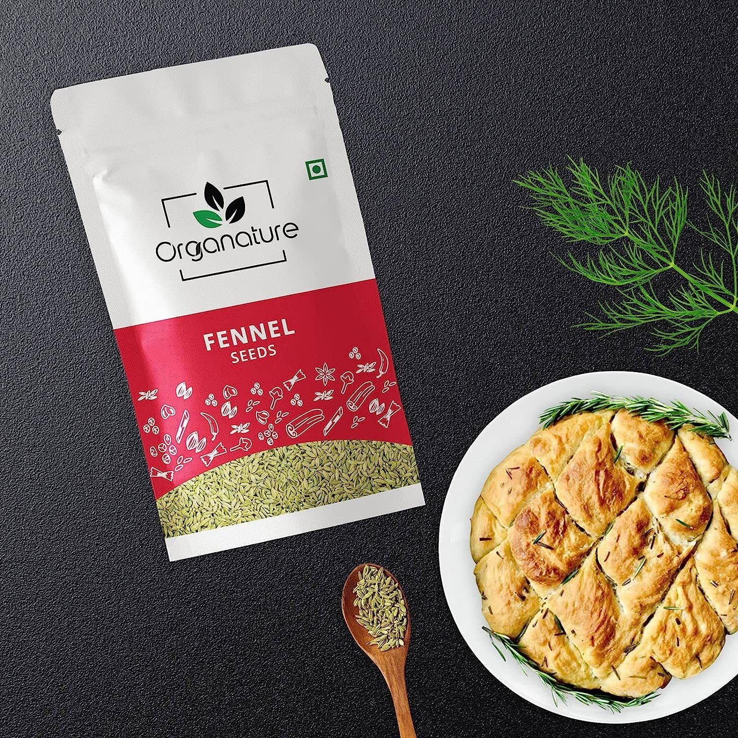 Organature Fresh & Natural Fennel Seeds 350Gram|Saunf|Variyali|Whole Indian Spices With Authentic Taste & Strong Aroma