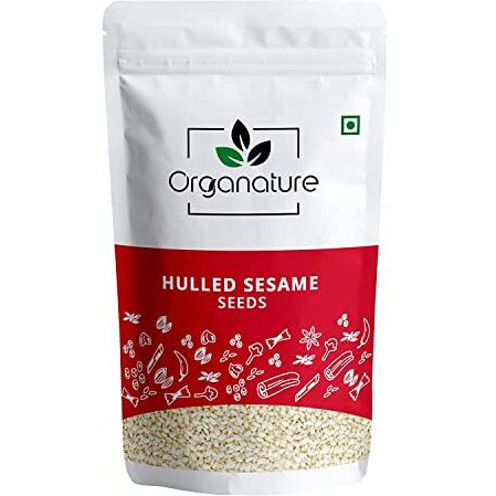 Organature Fresh & Natural Hulled White Sesame Seeds | White Til | Tal | Whole Indian Spices - Pack of (350 Grams)