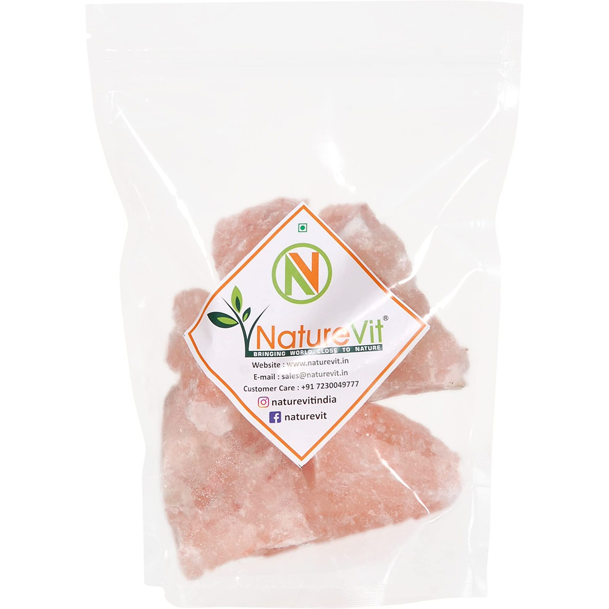 NatureVit Whole Pink Rock Salt - 5 Kg | Himalayan Pink Rock Salt Chunks | Rock Salt