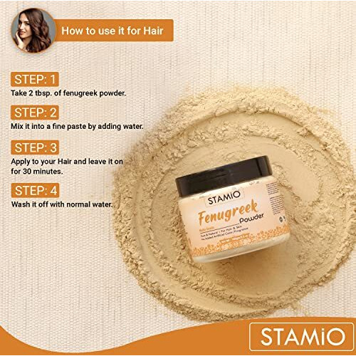 STAMIO Fenugreek Powder 100 gm for Hair Pack, Face, Skin Care, Mask, DIY | Pure Natural Methi Dana/Seeds | Suitable For All Skin Types Men & Women | In Jar