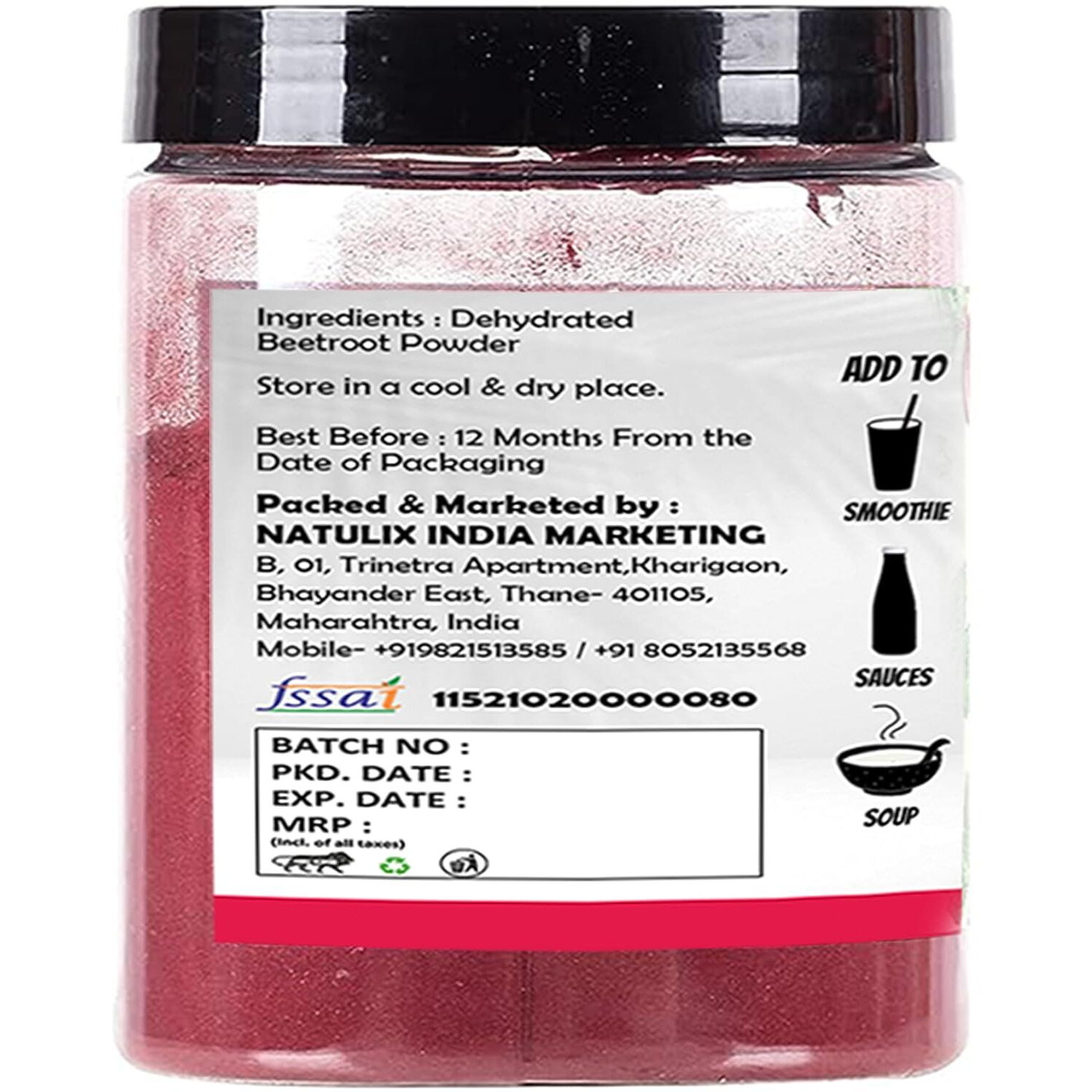 NatureOnus Beetroot Powder 100g | 100% Natural & Additive Free