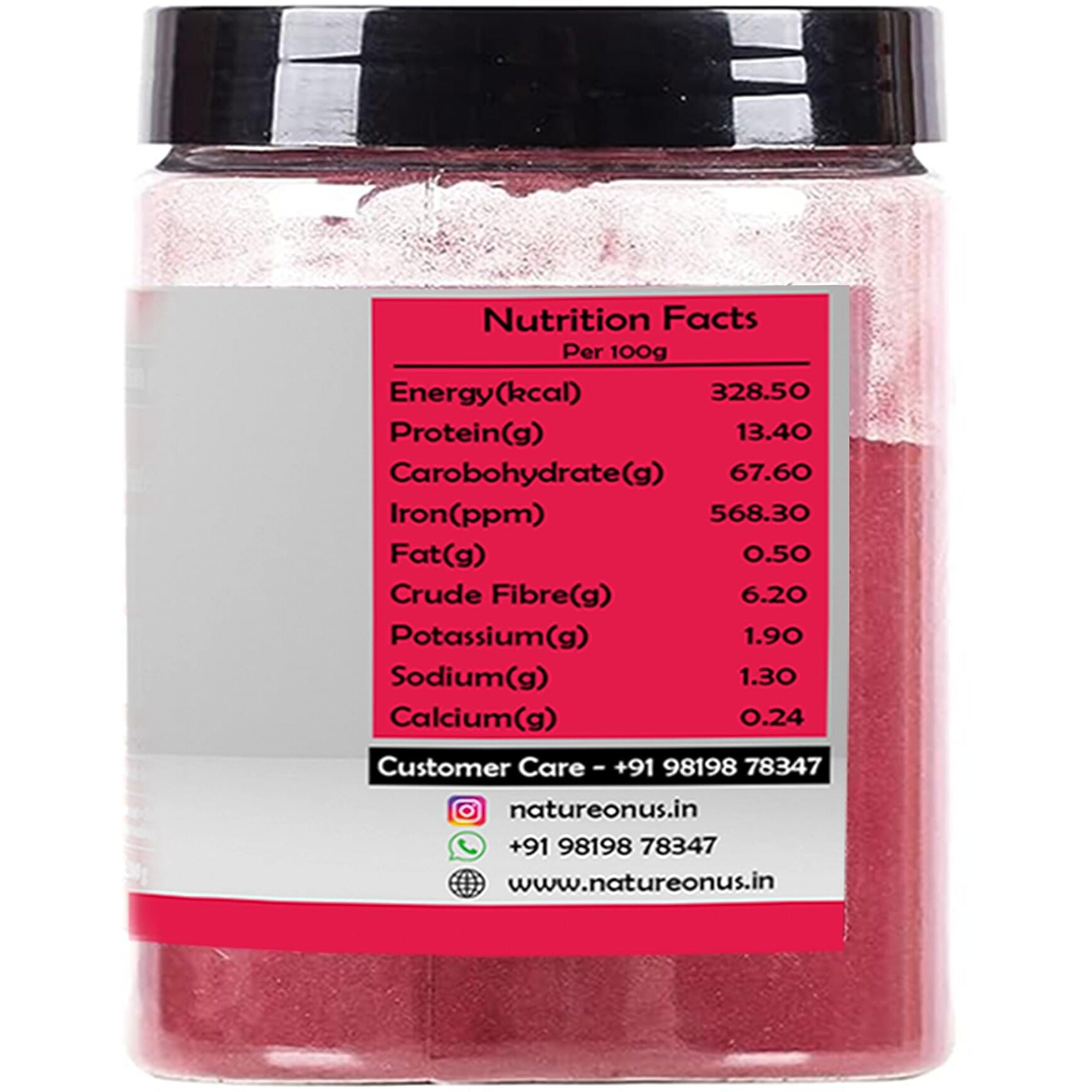 NatureOnus Beetroot Powder 100g | 100% Natural & Additive Free