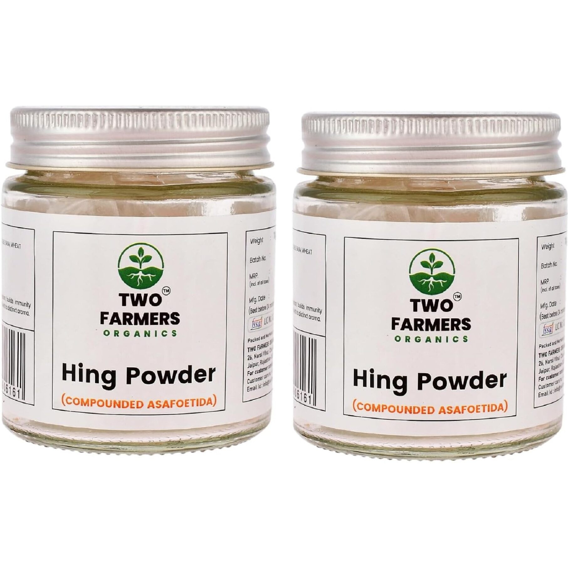 Two Farmers Organics Natural Strong Hing Compounded Asafoetida Powder (100 Grams)