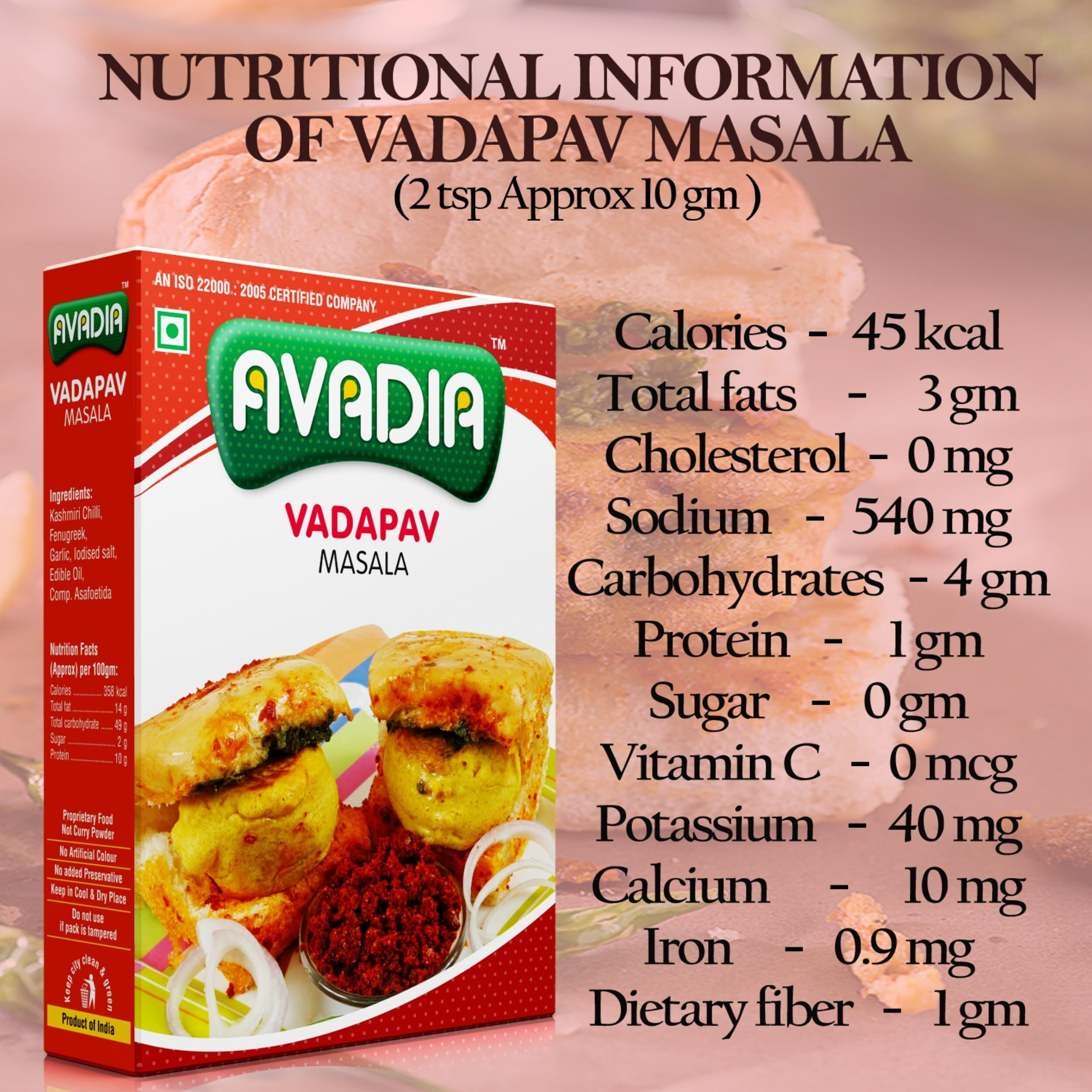 AVADIA Vadapav Masala (100 gm *pack of 2)