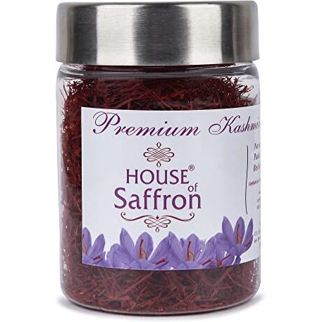 House of Saffron 50grams Kashmir Mogra Kesar Premium Original Keshar for Pregnant Women, Cooking, Beauty, Fair Skin, Tilak All Red Long Threads Real Natural Pure Kesar/Kumkumapuvvu- 1 Pack of 50grams