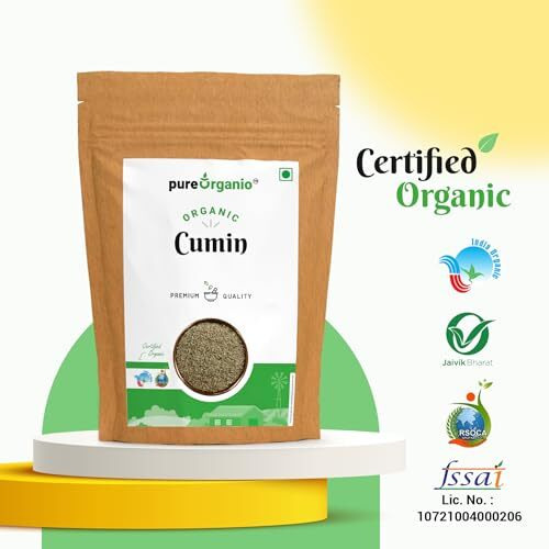 Pure Organio Organic Jeera whole Cumin Seeds Fresh Indian Spices Sabut jira seed zeera NPOP Organic Certified (1 KG)