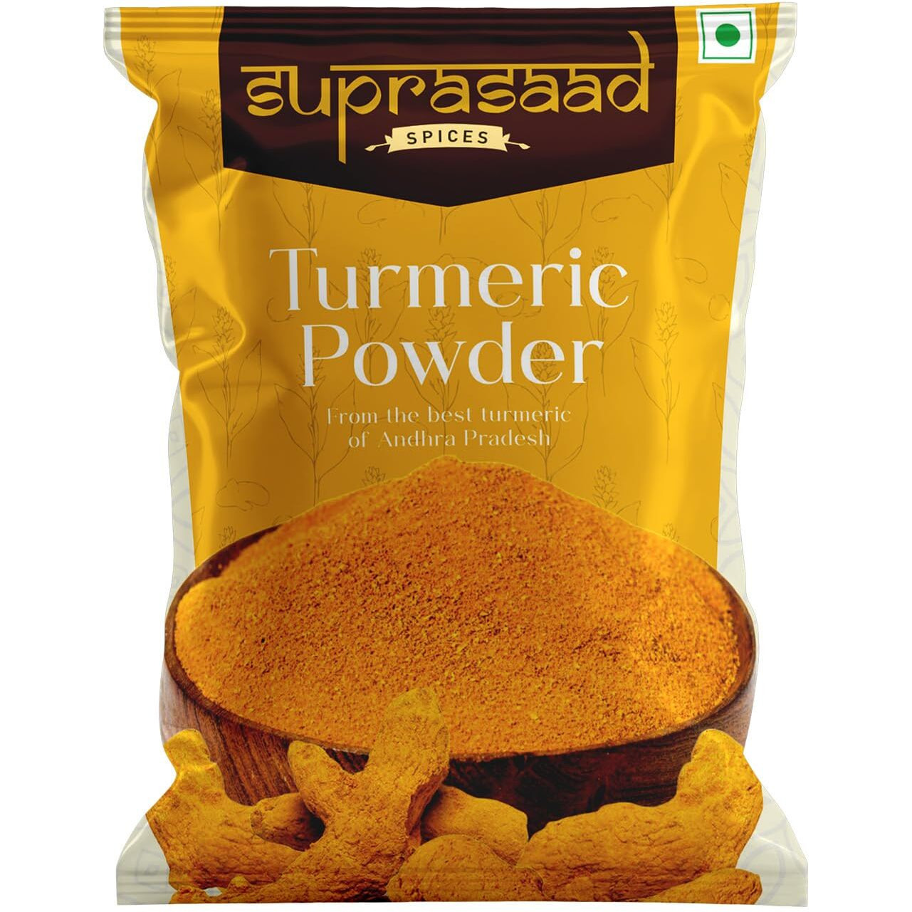 Suprasaad Turmeric (Haldi) Powder 500gms | No Added Flavours and Colours | Rich Taste & Strong Aroma | High Curcumin | Quality Guaranteed